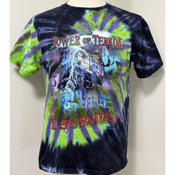 Disneyland Resorts Tower Of Terror I Survived Tie Dye T-Shirt Men’s Medium M - Picture 1 of 3